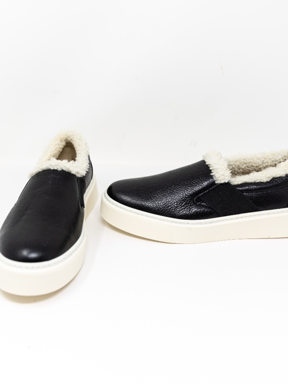 M. Gemi The Luciana Shearling Lined Genuine Leather Low Top Slip On Sneakers 9